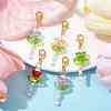 Flower Transparent Acrylic & Glass Pendant Decooration HJEW-JM01604-2