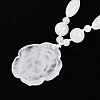 Natural Quartz Crystal Flower Pendant Necklaces NJEW-N064-08B-4