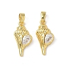 Brass Micro Pave Cubic Zirconia Pendants KK-I371-17G-1