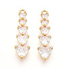 Brass Micro Pave Cubic Zirconia Pendants X-KK-N261-118B-G-1