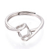 Rhodium Plated 925 Sterling Silver Engagement Solitaire Ring Settings STER-T008-16P-2