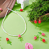 8Pcs 2 Colors Glass Seed Beaded Rose Pendants PALLOY-TA00352-7