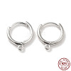 925 Sterling Silver Huggie Hoop Earring Findings STER-K174-15A-S-1