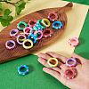 24Pcs 6 Colors Handmade Polymer Clay Finger Rings CLAY-TA0002-12-6