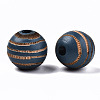 Painted Natural Wood Beads WOOD-T021-54B-03-2