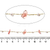 Handmade Cherry Quartz Glass Chip Beaded Chains CHC-F020-02G-03-2