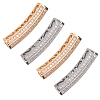 Brass Micro Pave Cubic Zirconia Tube Beads ZIRC-UN0001-04-1