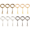 16Pcs 4 Colors Alloy Spring Gate Rings HJEW-AB00522-1