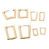  8Pcs 4 Size Brass Rectangle Hoop Earrings for Women EJEW-TA0001-12-2