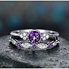 Alloy Micro Pave Cubic Zirconia Finger Rings for Women FS-WG2E042-10-1