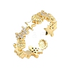 304 Stainless Steel Cubic Zirconia Cuff Open Rings for Women LS-RJEW-Z122-02G-03-4