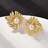 Sunflower Brass Finger Rings for Women RJEW-S622-02G-3