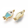 Brass Enamel Links KK-F783-15G-2