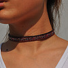 Embroidery Choker Collar Necklace NJEW-N0052-048A-5