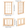 Olycraft 2Pcs 2 Styles Mini-Display Wood Windows DJEW-OC0001-12-2