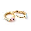 Snake Brass Enamel Hoop Earrings for Women EJEW-E309-01G-3