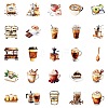 50Pcs Cartoon Coffee Paper Sticker STIC-C012-20-5