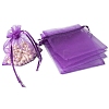 100Pcs Rectangle Organza DIY Craft Drawstring Bags PW-WG69155-25-1