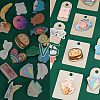  200 Pcs 2 Styles Paper Hair Clip & Brooch Display Card Sets CDIS-NB0001-20-4