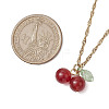 Natural Carnelian(Dyed & Heated) Cherry Pendant Necklaces NJEW-JN05101-3