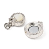 Brass Micro Pave Clear Cubic Zirconia Magnetic Clasps KK-C066-22P-2