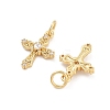 Cross Rack Plating Brass Micro Pave Cubic Zirconia Pendants KK-G512-29G-2