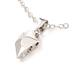 Rack Plating Alloy Heart Pendant Necklaces Sets NJEW-B081-08C-4