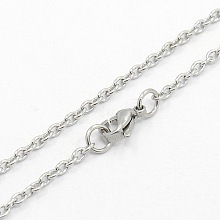 304 Stainless Steel Cable Chain Necklaces STAS-O037-120P