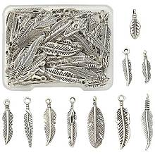 100Pcs 10 Style Tibetan Style Alloy Pendants DIY-YW0007-24