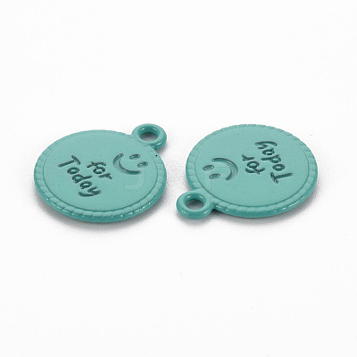 Spray Painted Alloy Pendants PALLOY-Q433-030C-RS-1