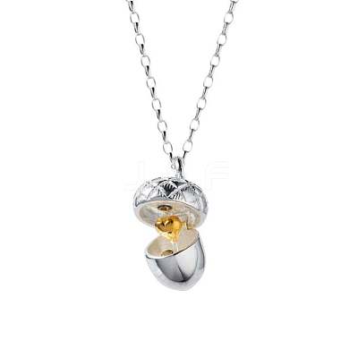 Alloy Openable Acorn Pendant Necklaces for Women FS-WG05859-01-1