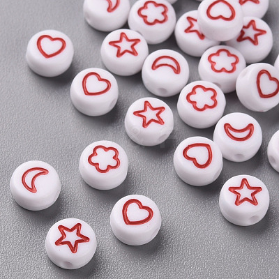White Opaque Acrylic Beads MACR-N008-41D-1