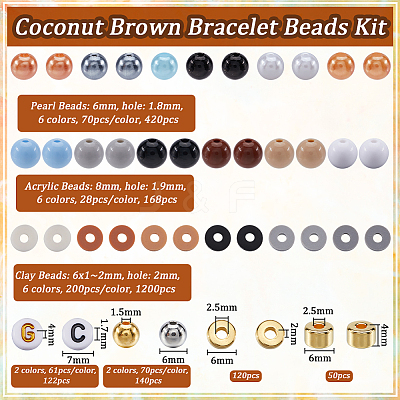 DIY ABS Plastic & Polymer Clay & CBB Beads Jewelry Making Finding Kits DIY-WH20010-20B-1