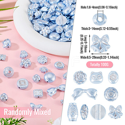 100G Pearlized Opaque Acrylic Beads OACR-TA0004-32D-1