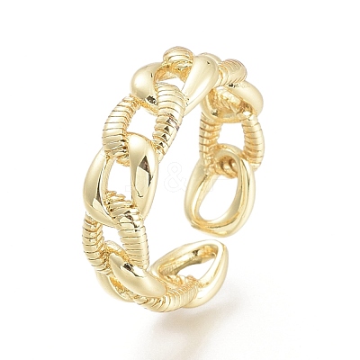 Brass Cuff Rings RJEW-F103-02-G-1