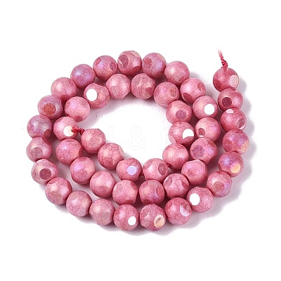 Ombre Effect Dyed Electroplate Opaque Glass Beads Strands EGLA-Q130-01A-16-1