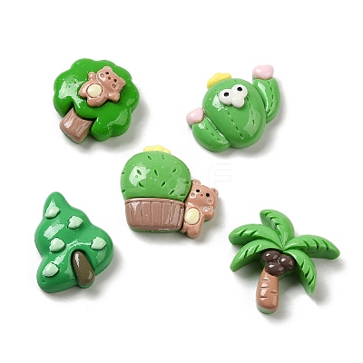 Plant Theme Opaque Resin Cabochons RESI-Q228-04-1