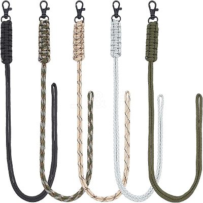 5Pcs 5 Colors Polypropylene Fiber Braided Neck Lanyards AJEW-NB0003-55-1