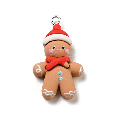Christmas Opaque Resin Pendants RESI-G043-A06-1