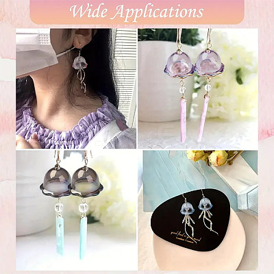 12Pcs 6 Colors Transparent Glass Bead Caps GLAA-YW0004-84-1