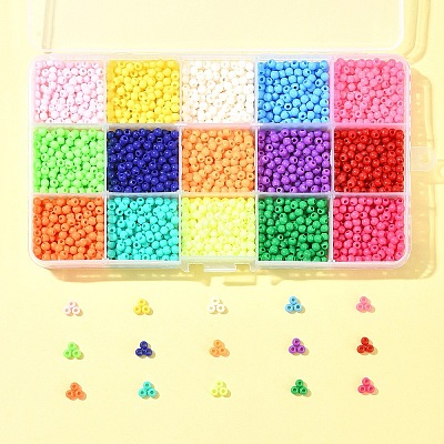 120G 15 Colors Opaque Acrylic Beads SACR-FS0001-28-1