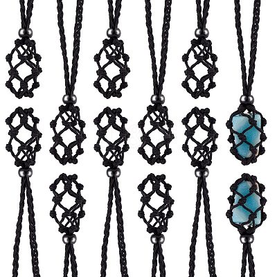 Braided Waxed Cotton Thread Cords Macrame Pouch Necklace Making AJEW-SW00017-1