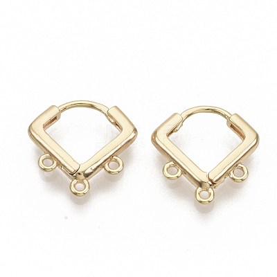 Brass Huggie Hoop Earring Findings KK-T051-41G-NF-1