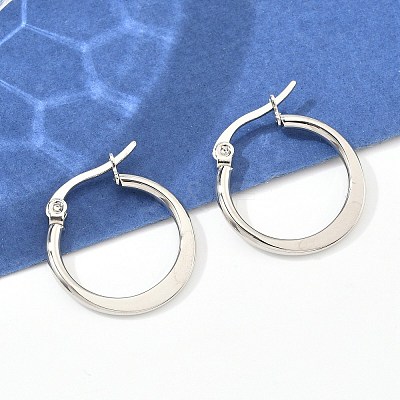 Tarnish Resistant 304 Stainless Steel Hoop Earrings EJEW-F105-23P-1