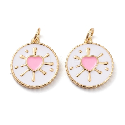 Real 18K Gold Plated Brass Enamel Pendants ZIRC-Z008-11-1