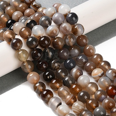 Natural Striped Agate/Banded Agate Beads Strands G-Z060-A01-B14-1
