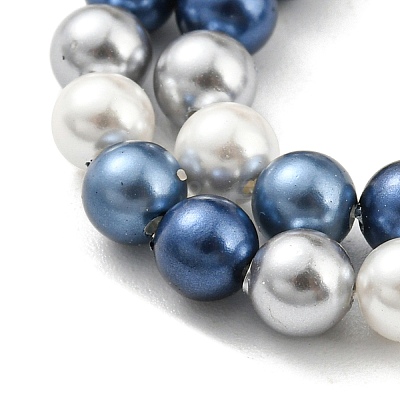 Electroplated Shell Pearl Beads Strands SHEL-F008-03A-08-1