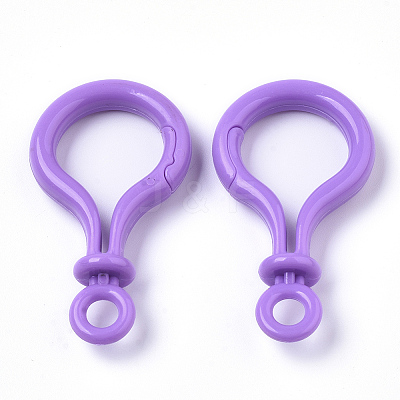 Opaque Solid Color Bulb Shaped Plastic Push Gate Snap Keychain Clasp Findings LS-KY-T021-01H-1