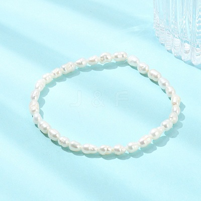 Natural Cultured Freshwater Pearl Beaded Stretch Bracelets for Women BJEW-JB13706-1