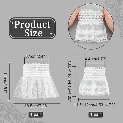 2 Pairs 2 Style Polyester Oversleeves AJEW-NB0004-03A-1
